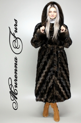 Искусственная шуба.  М - 102, цвет: Коричневая норка № 31